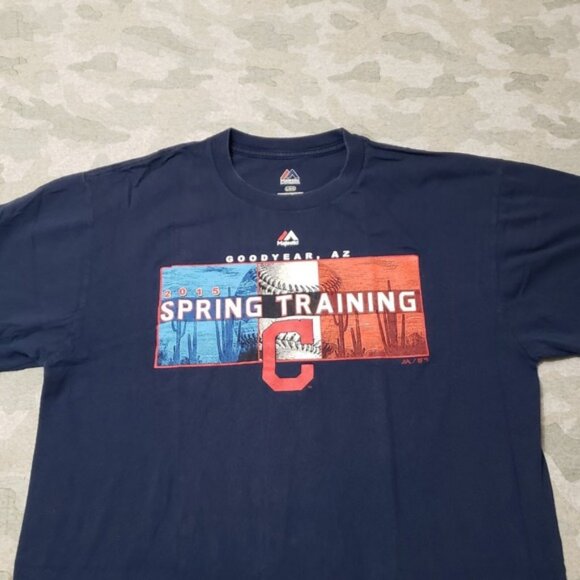 Spring Training Cactus Shirt Mens Large Blue Majestic Short Sleeve - Picture 3 of 6